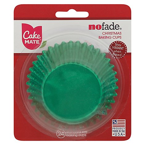 Cake Mate Baking Cups No Fade Metallic Green Standard Size - 24 Count