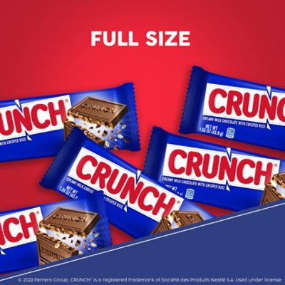 CRUNCH Milk Chocolate and Crisped Rice Full Size Candy Bar - 1.55 Oz - Image 2