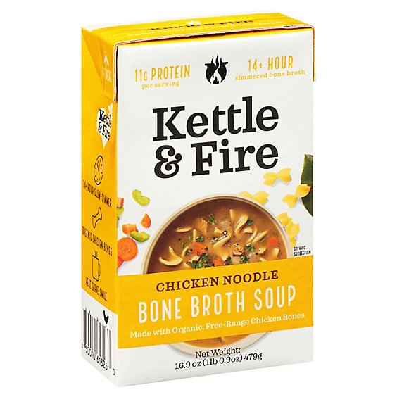Kettle & Fire Soup Chicken Noodle - 16.9 Oz