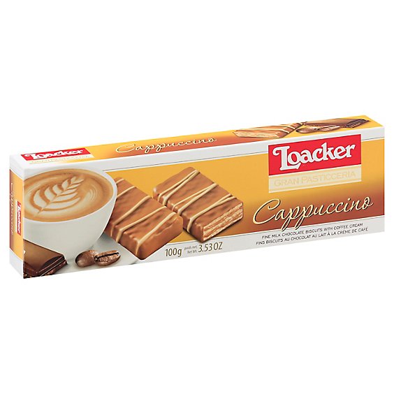 Loacker Gran Pasticceria Milk Chocolate Biscuits Cappuccino - 3.53 Oz