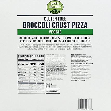 Open Nature Pizza Broccoli Crust Veggie - 10.7 Oz - Image 6