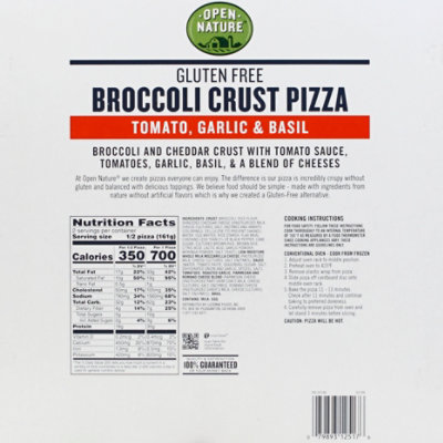 Open Nature Pizza Broccoli Crust Tomato Garlic Basil - 11.3 Oz - Image 6