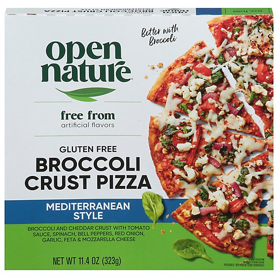 Open Nature Pizza Broccoli Crust Mediterranean - 11.4 Oz