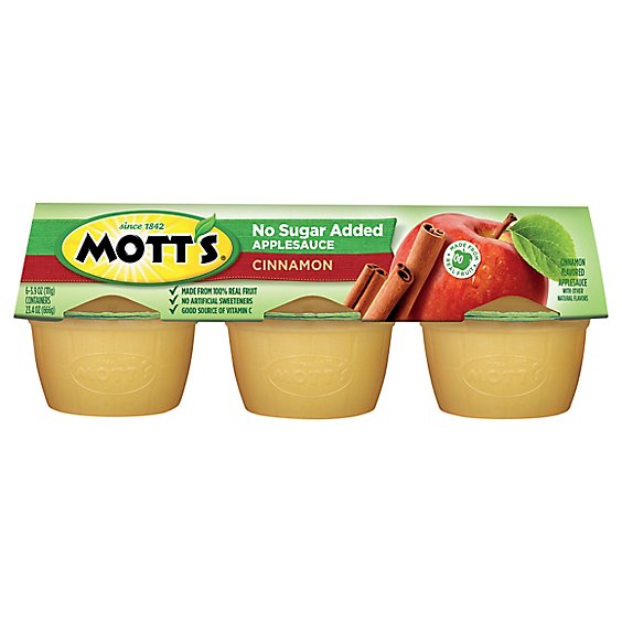Motts No Sugar Cinnamon Apple Sauce - 23.4 Oz