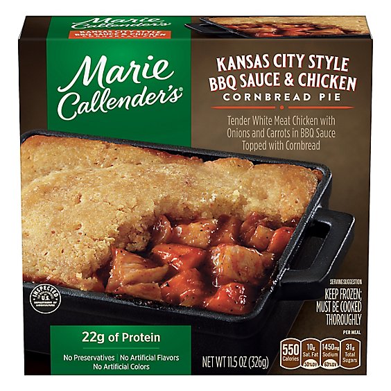 Marie Callender's Kansas City Style BBQ Sauce & Chicken Cornbread Pie Frozen Meals - 11.5 Oz