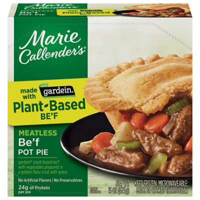 Marie Callender's Plant Based Beef Pot Pie Made With Gardein Beef Frozen Meals - 15 Oz
