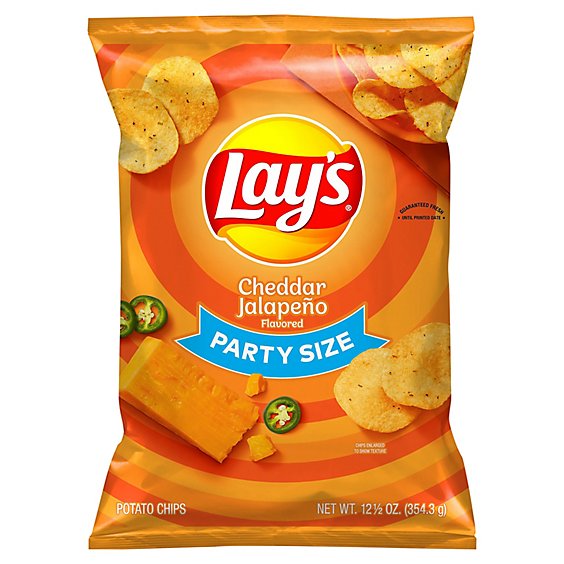 Lays Potato Chips Cheddar Jalapeno Party - 12.5 Oz
