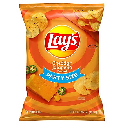 Lays Potato Chips Cheddar Jalapeno Party - 12.5 Oz - Image 1