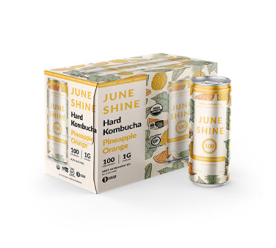 JuneShine JS100 Pineapple Orange Hard Kombucha - 6-12 Fl. Oz.