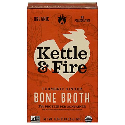 Kettle & Fire Bone Broth Turmeric Ginger - 16.9 Oz - Image 2