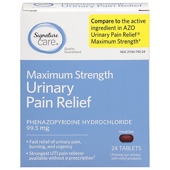 Signature Care Urinary Pain Relief Max Strength - 24 Count
