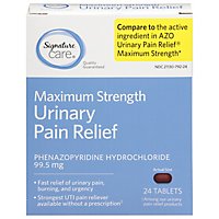 Signature Care Urinary Pain Relief Max Strength - 24 Count - Image 1