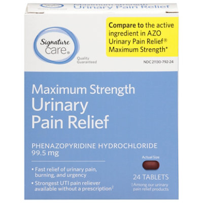 Signature Select/Care Urinary Pain Relief Max Strength - 24 Count