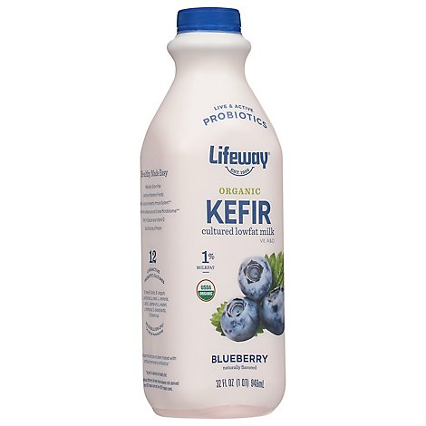 Lifeway Kefir Organic Lowfat Milk 1% Milkfat Blueberry - 32 Fl. Oz.