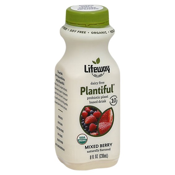 Lifeway Plantiful Probiotic Drink Dairy Free Mixed Berry - 8 Fl. Oz.