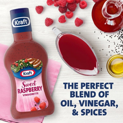Kraft Sweet Raspberry Vinaigrette Salad Dressing Bottle - 14 Fl. Oz.