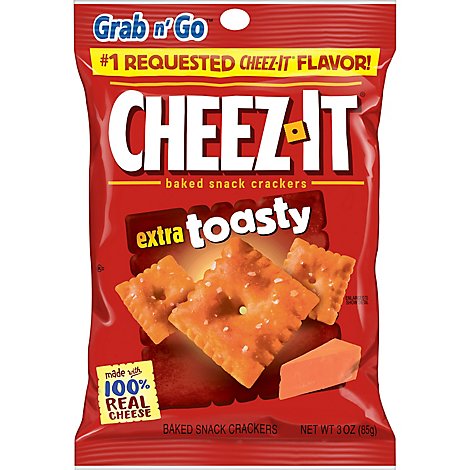 Cheez-It Cheese Crackers Baked Snack Extra Toasty - 3 Oz
