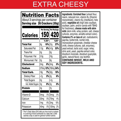 Cheez-It Cheese Crackers Extra Cheesy Baked Snack Crackers - 3 Oz - Image 5