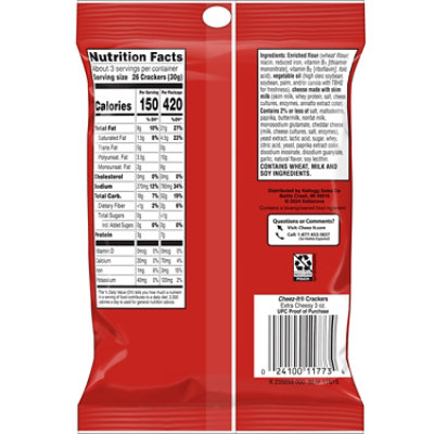Cheez-It Cheese Crackers Extra Cheesy Baked Snack Crackers - 3 Oz - Image 7