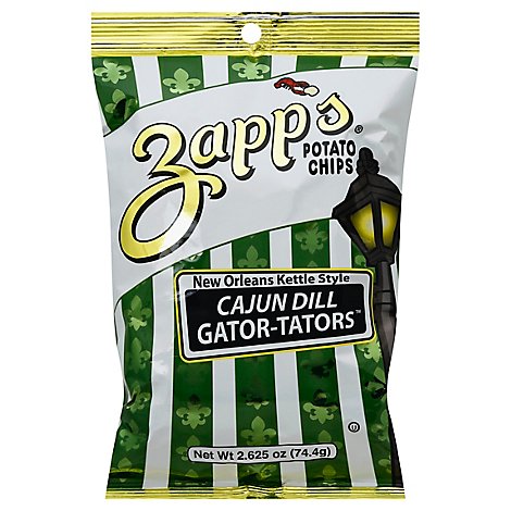 Zapps Potato Chips New Orleans Style Cajun Dill Gator Tators - 2.625 Oz