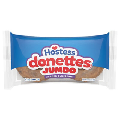 Hostess Jumbo Donettes Glazed Blueberry Donuts - 4 Oz