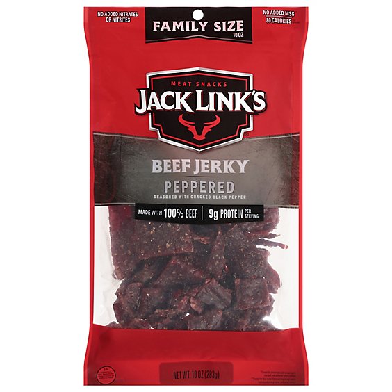 Jack Links Beef Jerky Peppered - 10 Oz