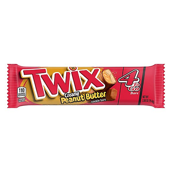 Twix Cookie Bars Creamy Peanut Butter King Size - 2.8 Oz