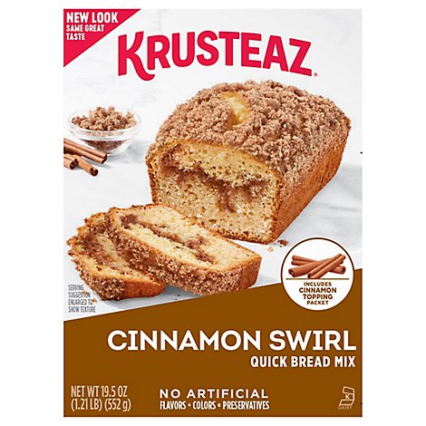 KRUSTEAZ Quick Bread Mix Cinnamon Swirl - 19.5 Oz