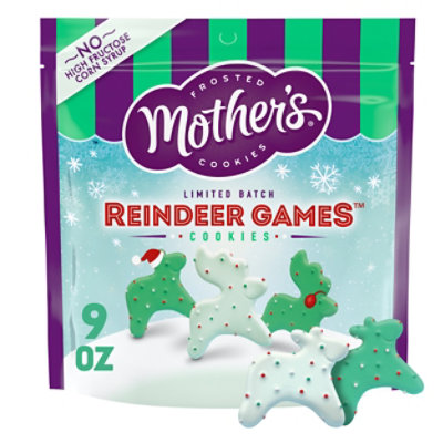 Mother’s Reindeer Games Frosted Shortbread Animal Cookies Resealable Bag - 9 Oz - Image 1