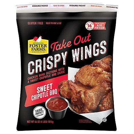 Foster Farms Take Out Crispy Wings Chipotle Bbq - 64 Oz