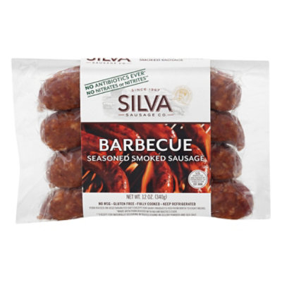 Silva Sausage Pork Sausage Bbq No Antibiotics Fully Cooked - 12 Oz