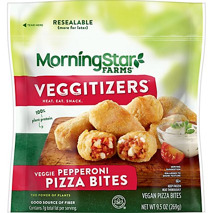 MorningStar Farms Pizza Bites Plant Based Protein Vegan Snacks Meatless Pepperoni - 9.5 Oz - Image 2