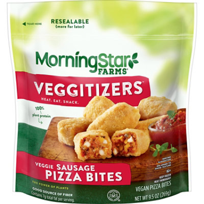 MorningStar Farms Pizza Bites Plant Based Protein Vegan Meat Meatless Sausage - 9.5 Oz