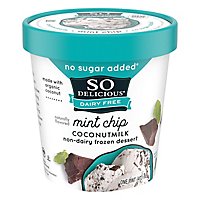 So Delicious Frozen Dessert Dairy Free No Sugar Added Coconut Milk Mint Chip 1 Pint - 473 Ml - Image 1