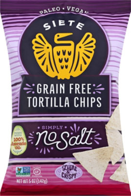 Siete Grain Free No Salt Tortilla Chips - 5 Oz - Image 2