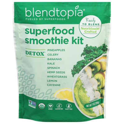 Blendtopia Organic Detox Superfood Smoothie Kit, 7 Ounce -- 6 per case