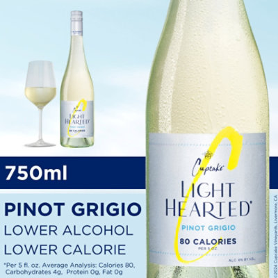 Cupcake LightHearted Pinot Grigio White Wine - 750 Ml