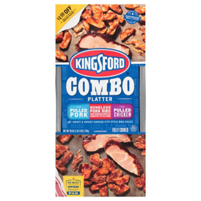 Kingsford Pulled Pork Pulled Chicken Boneless Pork Ribs Combo Platter - 28 Oz - Image 2
