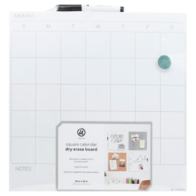 U Brands Calendar Board Dry Erase Square 14 X 14 Inch - Each