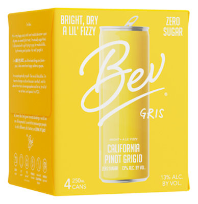 Bev Ca Pinot Grigio Can Wine - 4-250 Ml - Image 2