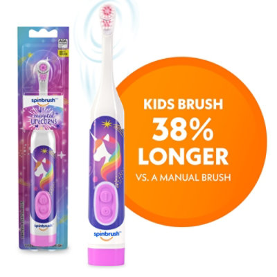 Spinbrush Mermaid And Unicorn Character Kids Electric Battery Soft Toothbrush - Each - Image 1