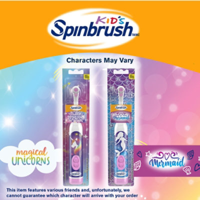 Spinbrush Mermaid And Unicorn Character Kids Electric Battery Soft Toothbrush - Each - Image 2