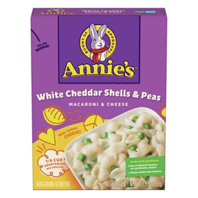 Annies Homegrown Mac & Chz  Wht Chd Peas - 7.5 Oz