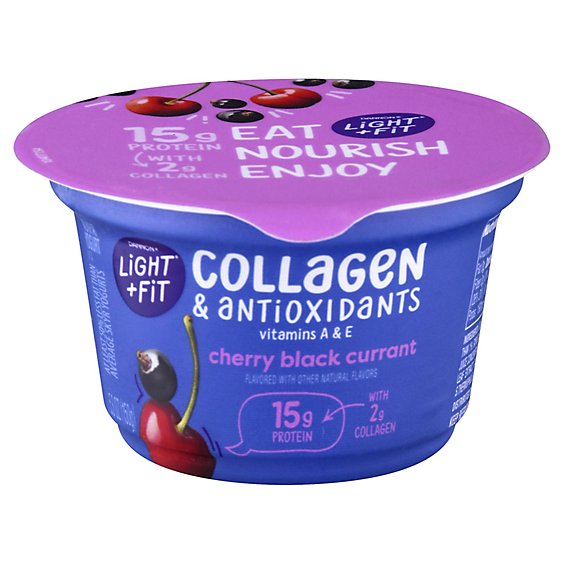 Dannon Light + Fit Yogurt Nonfat With Collagen & Antioxidants Cherry Black Currant - 5.3 Oz