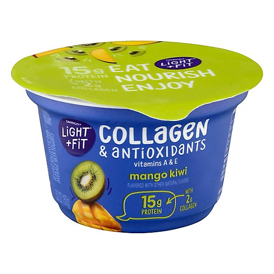 Dannon Light + Fit Yogurt Nonfat With Collagen & Antioxidants Mango Kiwi - 5.3 Oz