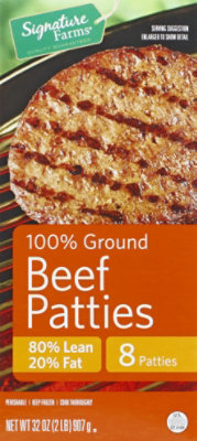 Signature SELECT Ground Beef Patties 80% Lean 20% Fat 8 Count - 2 Lb - Image 2