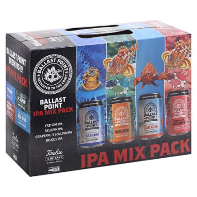 Ballast Point Ipa Mixed Pack In Bottles - 12-12 Fl. Oz.