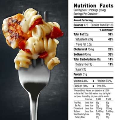 DEVOUR Creamy Bacon Alfredo Mac & Cheese with Chicken Frozen Meal - 10 Oz - Image 3