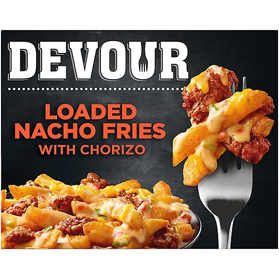 DEVOUR Chorizo Loaded Nacho Fries Frozen Meal Box - 10 Oz