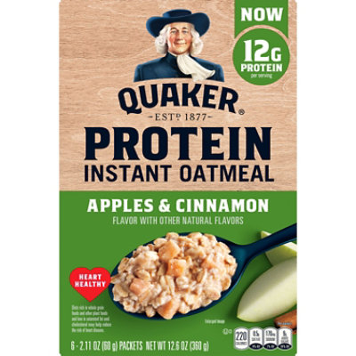 Quaker Protein Apples & Cinnamon Instant Oatmeal - 12.6 Oz - Image 3